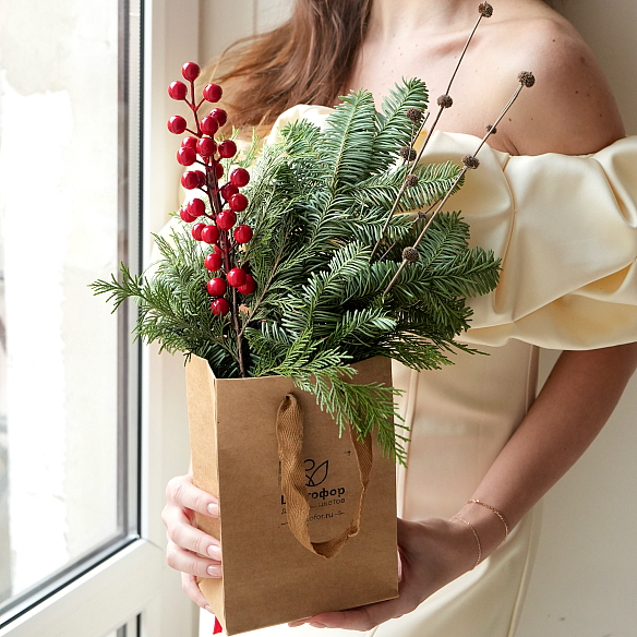 Композиция «Cristmas Box» S — фото товара